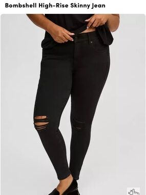 Torrid Black Distressed Bombshell Skinny Jeans
